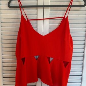 Red Orange Strappy Women's Top